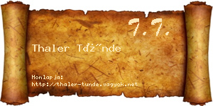 Thaler Tünde névjegykártya