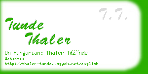 tunde thaler business card